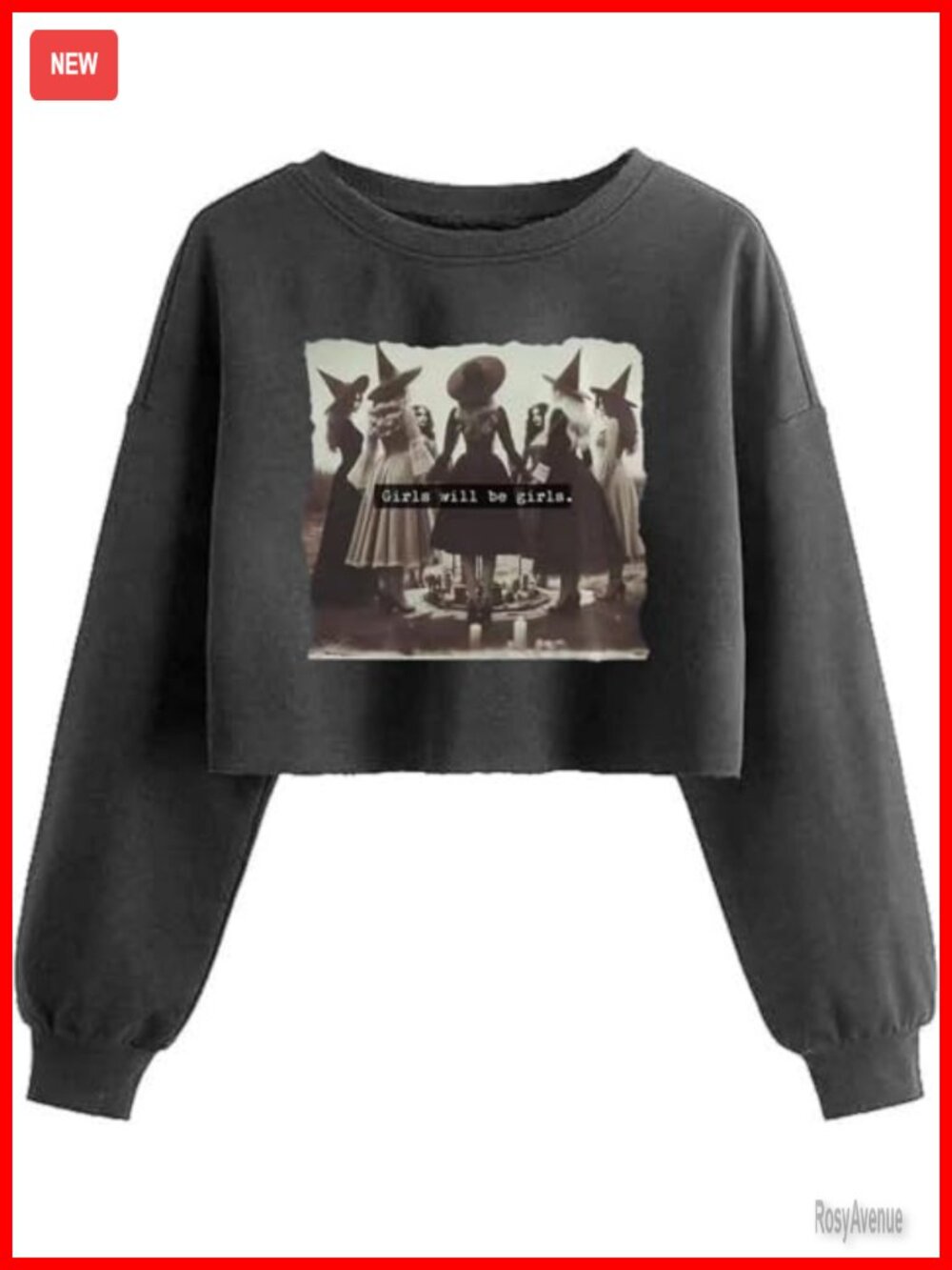 Women's Halloween Graphic Cropped Pullover Sweatshirt Cotton Blend